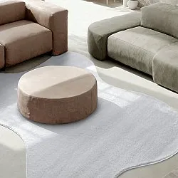 Epäsymmetrinen Aaltokuvioinen Ryijymatto - Aranga Super Soft Fur (valkoinen)