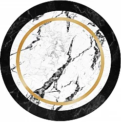 Pyöreät matot - Avola (musta/valkoinen/kulta)