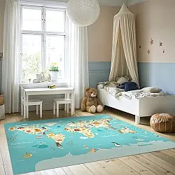 Lastenmatto - World Map (sininen/multi)