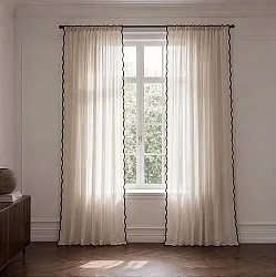 Verhot 2 kpl - Puuvillaverho Yrsa (vaalea beige)