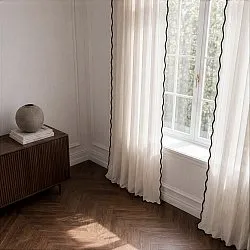 Verhot 2 kpl - Puuvillaverho Yrsa (vaalea beige)