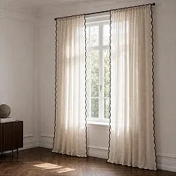 Verhot 2 kpl - Puuvillaverho Yrsa (vaalea beige)