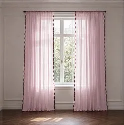 Verhot 2 kpl - Puuvillaverho Yrsa (vaaleanpunainen)