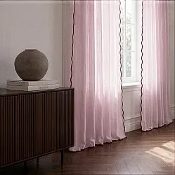 Verhot 2 kpl - Puuvillaverho Yrsa (vaaleanpunainen)