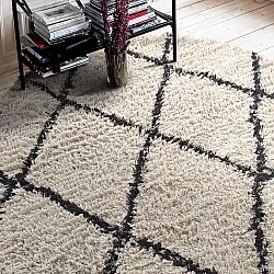 Pyöreät matot - Alcott Natural Cotton Shaggy (musta/valkoinen)
