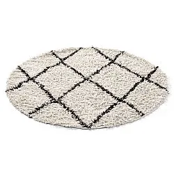 Pyöreät matot - Alcott Natural Cotton Shaggy (musta/valkoinen)