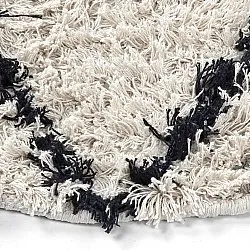 Pyöreät matot - Alcott Natural Cotton Shaggy (musta/valkoinen)