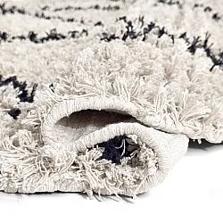 Pyöreät matot - Alcott Natural Cotton Shaggy (musta/valkoinen)