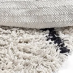 Pyöreät matot - Alcott Natural Cotton Shaggy (musta/valkoinen)
