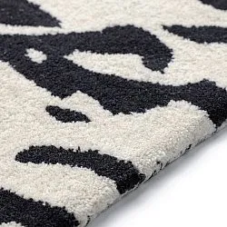 Ovimatto - Zebra Tufted Wool Premium (valkoinen/musta)
