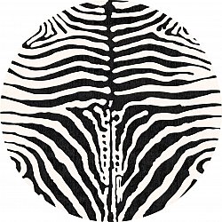 Pyöreät matot - Zebra (musta/valkoinen)