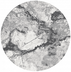 Rundt tæppe - Mermer (grå/hvid)
