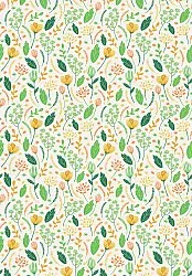 Wilton-matto - Fleur (keltainen/vihreä/multi)