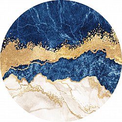 Pyöreät matot - Padova (sininen/valkoinen/kulta)