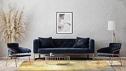 Wilton-matto - Palau (kulta/beige/sininen)