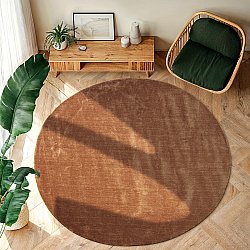 Pyöreä matto - Recycled PET with viscose look (ruskea