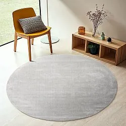 Pyöreä matto - Recycled PET with viscose look (harmaa)