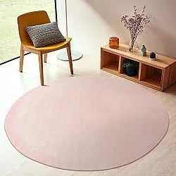 Pyöreä matto - Recycled PET with viscose look (vaaleanpunainen)