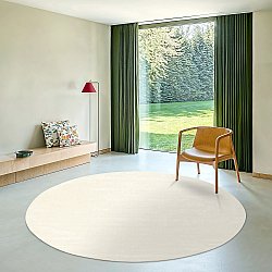 Pyöreä matto - Recycled PET with viscose look (offwhite)