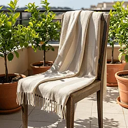 Viltit - Villasekoiteplaid - Beatriz Stripe (beige/valkoinen)