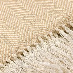 Viltit - Puuvillaplaid - Denisa Fishbone (beige/valkoinen)