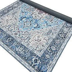 Lattakudottu matto - Birjand (sininen)