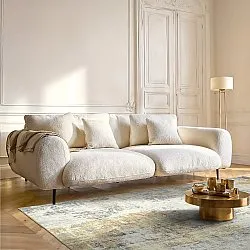 Lattakudottu matto - Comino (beige/multi)