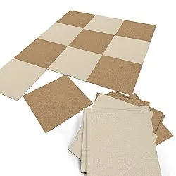 Kokolattiamatto - Almeria Tekstiililaatat 24 kpl (beige)