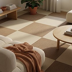 Kokolattiamatto - Almeria Tekstiililaatat 24 kpl (kerma)