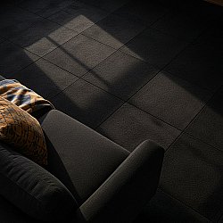 Kokolattiamatto - Almeria Tekstiililaatat 24 kpl (musta)