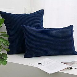 Tyynyliina - Striped Velvet 50 x 50 cm (sininen)