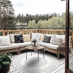 Pyöreä matot - Indoor/Outdoor Angus (harmaa)