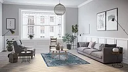 Wilton-matto - Santi (sininen/beige)