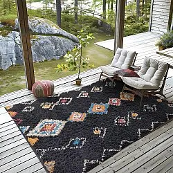 Ryijymatot - Marden Natural Cotton Shaggy (musta/multi)