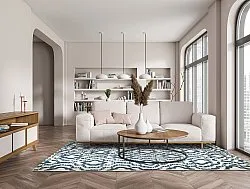 Shaggy Indoor-Outdoor - Trenton (valkoinen/sininen)