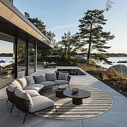 Pyöreä matot - Indoor/Outdoor Baldwin (cream/beige)