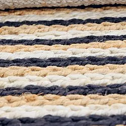 Juutti-matto - Howrah Braided Jute (luonnonvalkoinen/musta)