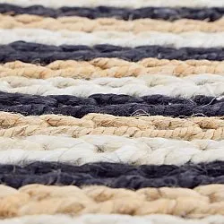 Juutti-matto - Howrah Braided Jute (luonnonvalkoinen/musta)