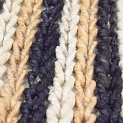 Juutti-matto - Howrah Braided Jute (luonnonvalkoinen/musta)