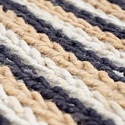 Juutti-matto - Howrah Braided Jute (luonnonvalkoinen/musta)