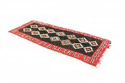 Marokkolainen Kilim matto Boucherouite 300 x 120 cm