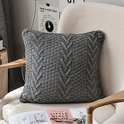 Tyynyliina - Knit Macrame 45 x 45 cm (harmaa)
