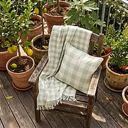 Tyynyliina - Isela check cotton cushion cover (kermanvärinen/vaaleanvihreä)