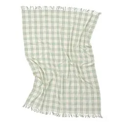 Viltit - Isela check cotton throw (kermanvärinen/vaaleanvihreä)