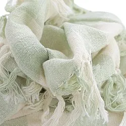 Viltit - Isela check cotton throw (kermanvärinen/vaaleanvihreä)