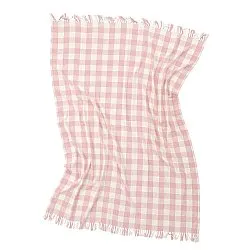 Viltit - Isela check cotton throw (kermanvärinen/pinkki)