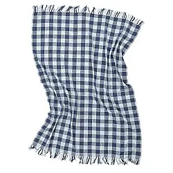 Viltit - Isela check cotton throw (tummansininen/vaaleansininen)