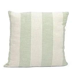 Tyynyliina - Kora stripe cotton cushion cover (kermanvärinen/vaaleanvihreä)