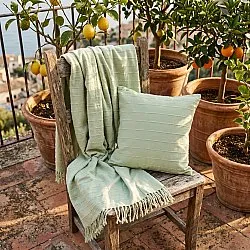 Tyynyliina - Nalani cotton cushion cover (vaaleanvihreä)