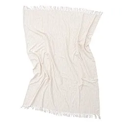 Viltit - Rumi stripe cotton throw (kermanvärinen/pinkki/vaaleansininen)